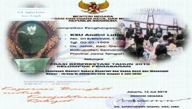 Koperasi Andini Luhur Koperasi Prestasi
